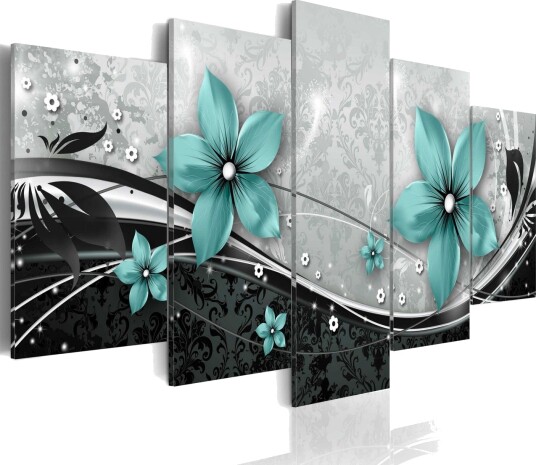 Bilde Turquoise Flower Of Night 200x100 Artgeist sp. z o. o.