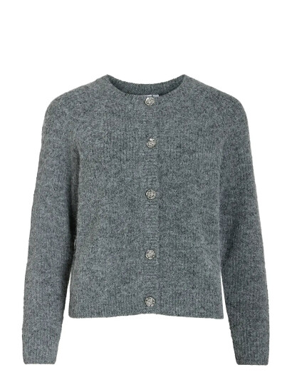 Vila Vicheena O-Neck L/S Button Knit Cardigan - Grey - XXL Vila Vicheena O-Neck L/S Button Knit Cardigan - Grey - XXL