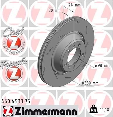 Bremseskive ZIMMERMANN 460.4533.75