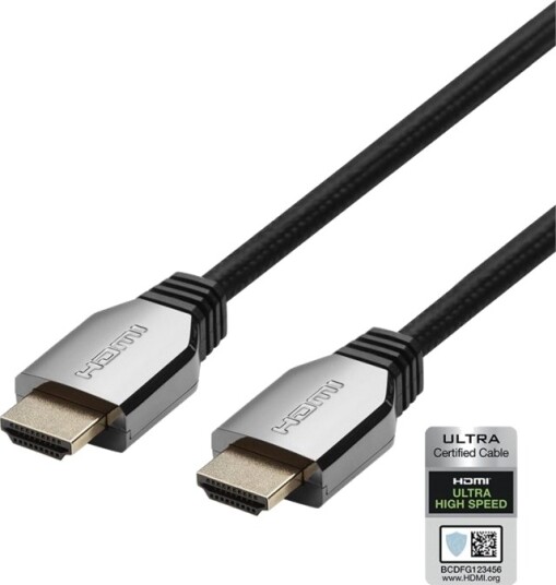 Deltaco Ultra High Speed Hdmi Kabel Hdmi Hann Til Hdmi Hann 2 M Svart 4K 120 Hz Støtte 8K 60Hz Støtte