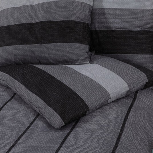  Sengesett mørkegrå 200x200 cm bomull 8720845432096