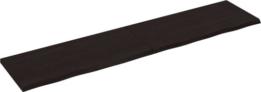 vidaXL Vegghylle m?rkegr? 220x50x4 cm behandlet heltre eik