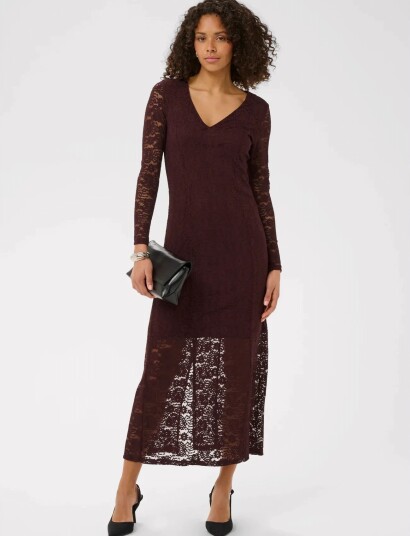 Kaffe Kalouisa Midi Dress Burgundy S