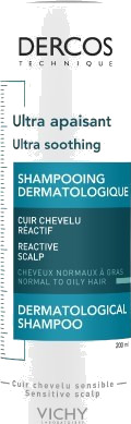 Vichy Dercos Ultra Soothing Shampoo for Normalt og Fett Hår 200 ml