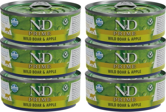 Farmina Våtfôr N&D Cat Prime Wild Boar & Apple 6X70 G Farmina Våtfôr N&D Cat Prime Wild Boar & Apple 6X70 G