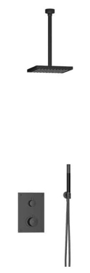 Tapwell Box7268 Takdusj Innbygging - Takmontert Svart Matt / 300mm 200x200mm (TA-9424916)
