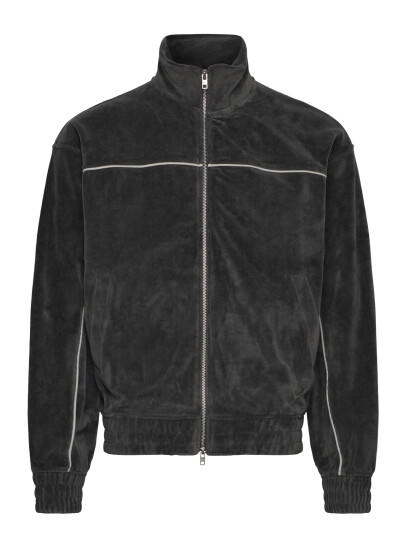 Weekday Kyoto Velour Track Jacket   Grey   L