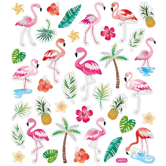 Klistremerker flamingo ark 15x16,5 cm 1 ark