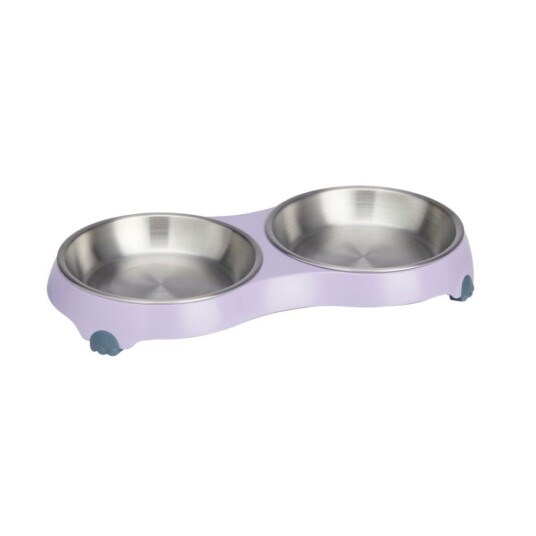 Basic 4 Paw Double Diner Matskål Sort S Lilla Basic 4 Paw Double Diner Matskål Sort S Lilla