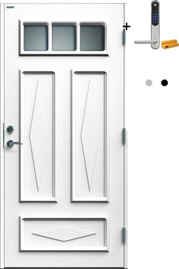 Ytterdør Diplomat Britta Klart Glass med Yale Doorman Classic Home