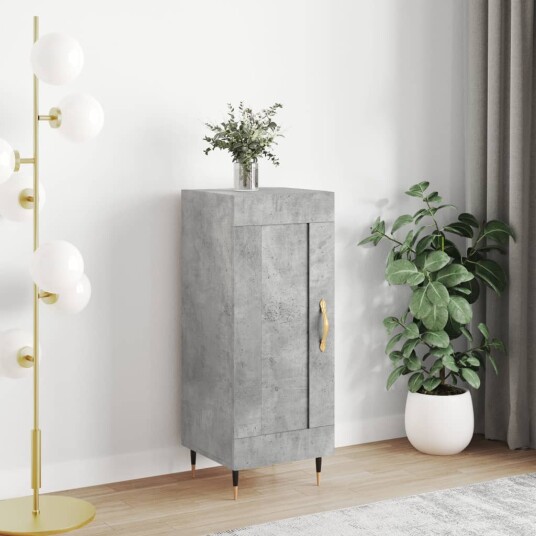 vidaXL Skjenk betonggrå 34,5x34x90 cm konstruert tre vidaXL Skjenk betonggrå 34,5x34x90 cm konstruert tre
