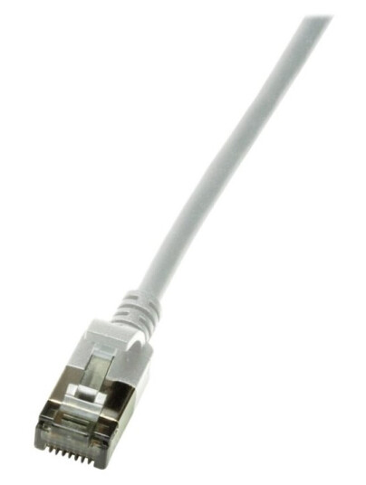 Logilink Slimline Koblingskabel Rj-45 Hann Til Rj-45 Hann 2 M Sstp Pimf Cat 6A Med Støvel Halogenfri Formstøpt Uten Hindringer Grå Ral 7035