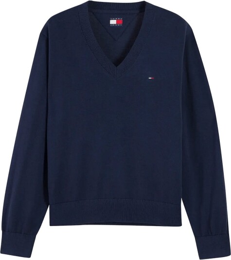 Tommy Jeans Tjw Essential Vneck Sweater Ext Navy XL