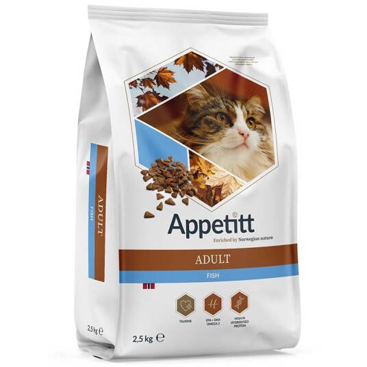 Appetitt Kattemat Adult Fisk 2,5 kg - Tørrfôr for Voksne Katter