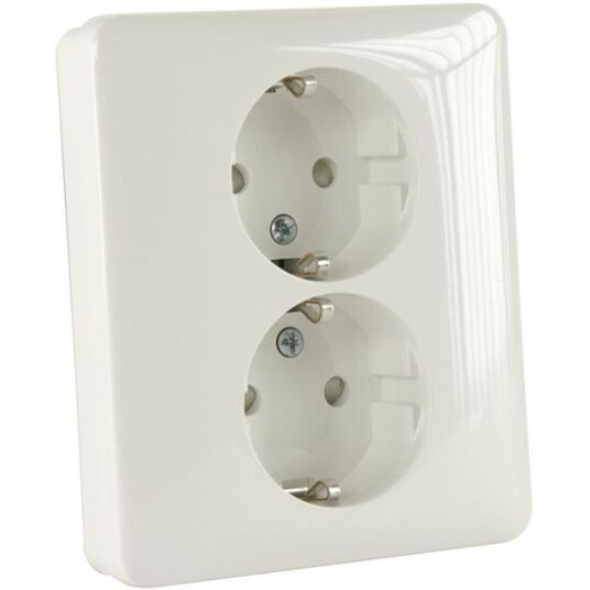 Schneider Electric Exxact Stikkontakt innfelt, jordet, 2-veis Schneider Electric Exxact Stikkontakt innfelt, jordet, 2-veis