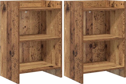  Nattbord 2 pcs Gammelt tre 40 x 30 x 60 cm Konstruert tre