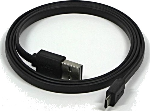 Micro Usb Usb-Kabel Vendbar Flat 0,3 M Svart,