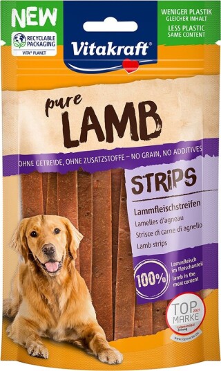 Vitakraft LAMB Tørkede Lammestrimler 80 g - Allergivennlig Hundegodteri