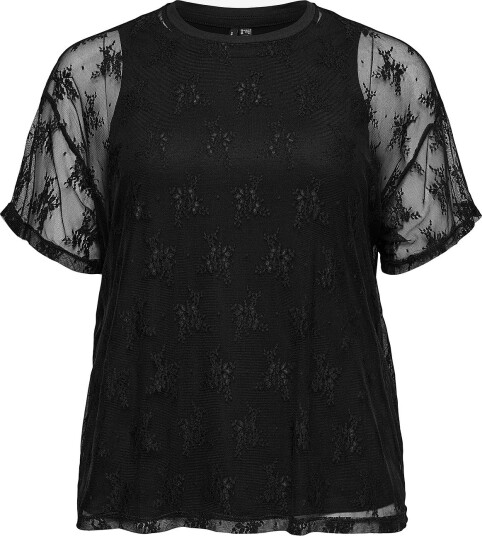 Vero Moda Curve   Topp Vmcnikita S/S O Neck Top Jrs Btq Fr   Svart