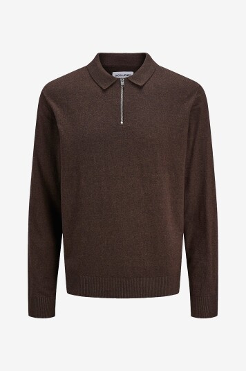 Jack & Jones Genser jjeEmil Knit Polo Half Zip LS Noos Svart Jack & Jones Genser jjeEmil Knit Polo Half Zip LS Noos Svart