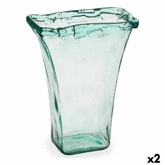 Gift Decor Vase 27 X 34,5 X 14 Cm Krystall Gjennomsiktig (2 Enheter)