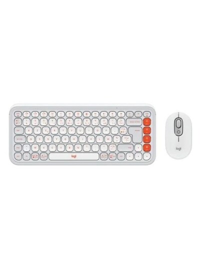 Logitech POP Icon Combo Tastatur & Mussett Fransk Hvit