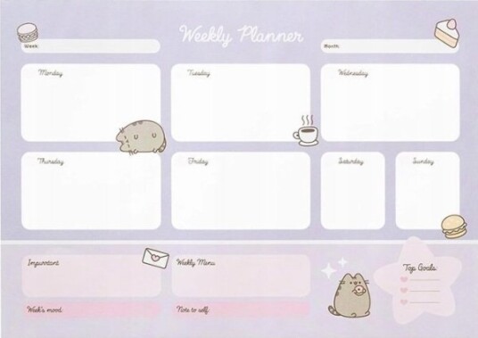 Pusheen - Ukeplanlegger Fra Moments-Samlingen, 54 A3-Sider