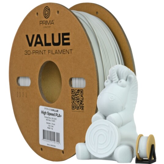 PrimaValue PLA+ High Speed   1,75mm   1kg   Grå