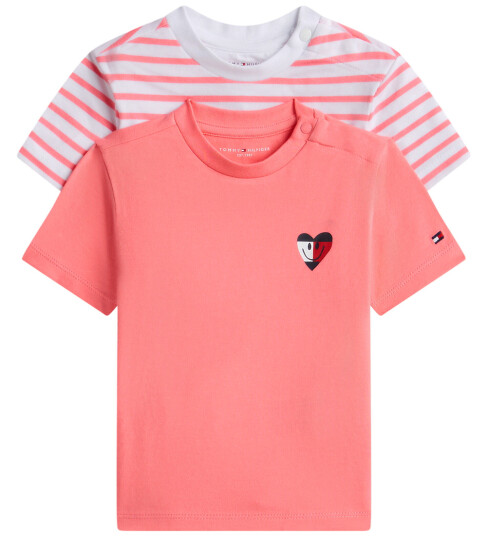 Tommy Hilfiger T Skjorte   2 pack   Flagg Smil   Tropical Blush   Tommy Hilfiger   68   T skjorte Hvit Rosa   62