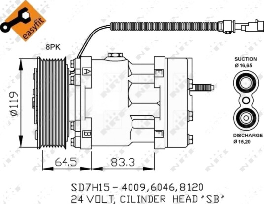 AC kompressor NRF 32750