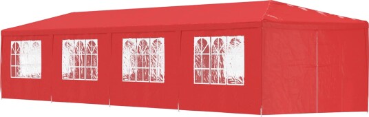Partytelt 1200 x 300 x 255 cm Rød PE og stål