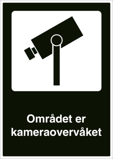 Området er kameraovervåket - Refleks aluminium - 297 x 210 mm