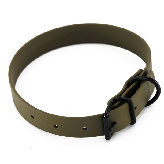 Heim halsbånd BioThane, oliven - 36 - 44 cm Halsomfang, B 25 mm