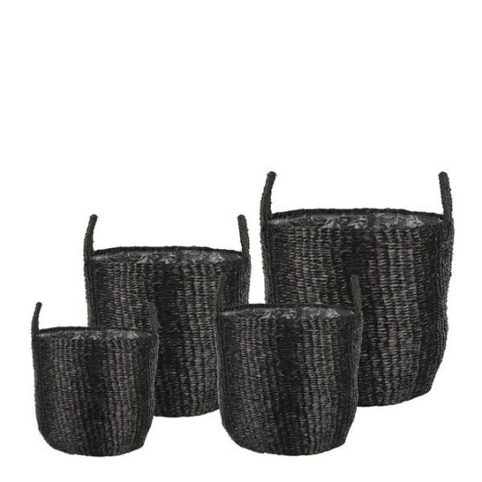 GUS Design - Pottekurv sjøgress 4 stk 35+30+25+20 cm svart