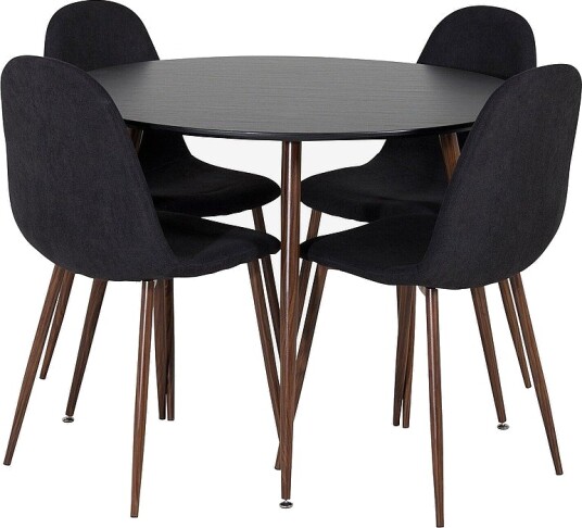 Venture Home Spisegruppe Plaza med 4 stk stoler Polar Svart Venture Home Spisegruppe Plaza med 4 stk stoler Polar Svart