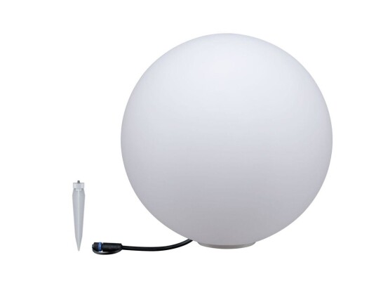 Plug & Shine Globe 50 cm 6,5W 3000 Kelvin IP67 - Med jordspyd - Hvit