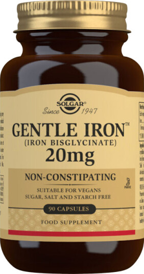 Solgar Jern Skånsom (bisglycinat) - 20 mg - 90 Kapslar Solgar Jern Skånsom (bisglycinat) - 20 mg - 90 Kapslar