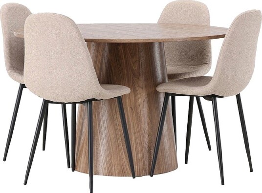 Venture Home   Spisegruppe Lanzo med 4 stk stoler Polar   Brun