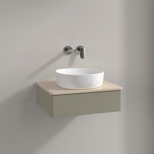 Villeroy & Boch Antao Servantskap med 1 skuff 60x50x19 cm m/lys Steingrå/Crème