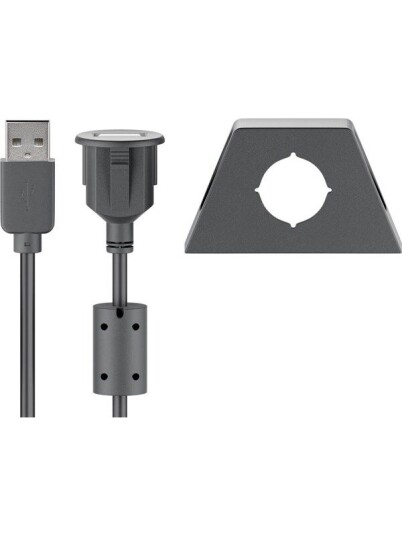 Pro USB 2.0 Forlengelseskabel 0.6m Svart - USB A Hann til Hun