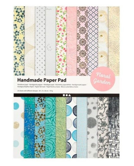 Creativ Company Paper block Flowers with handmade Paper 20 sheets