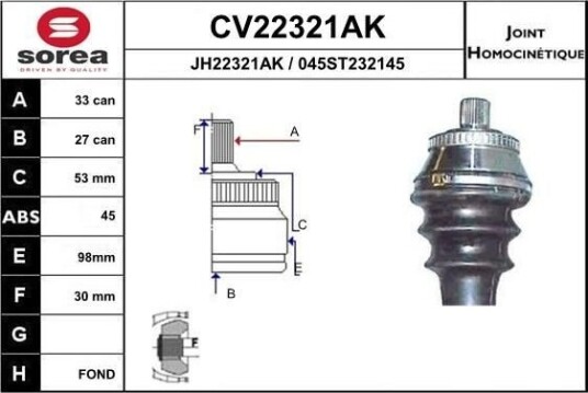 Drivledd EAI CV22321AK Drivledd EAI CV22321AK