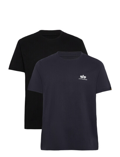Alpha Industries Basic T Shirt Sl 2 Pack   Black   M