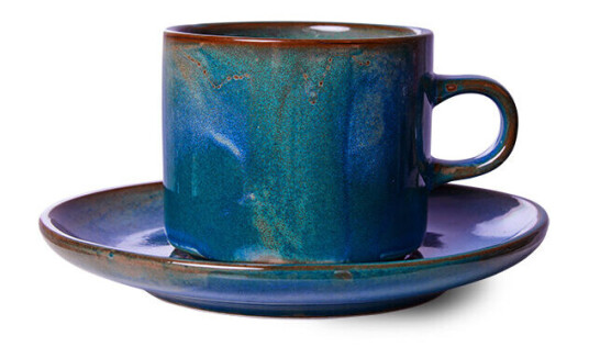HK Living Home chef kopp med fat 22 cl Rustic blue