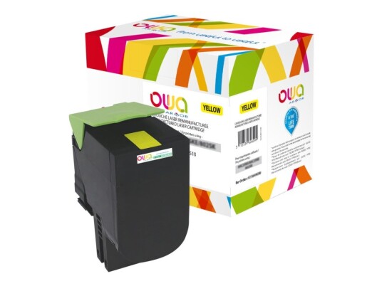 Owa - Høykapasitets - Gul - Kompatibel - Gjenfabrikert - Tonerpatron Alternativ For: Lexmark 70C2hy0 - For Lexmark Cs310dn Cs310n Cs410dn Cs410dtn Cs410n Cs510de Cs510dte