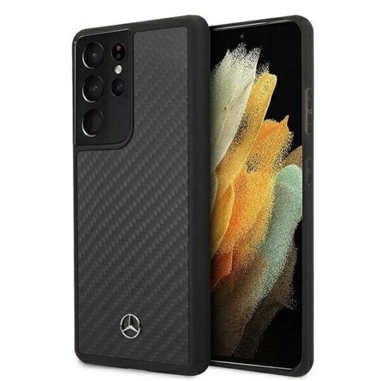 Original Frontpanelveske Mercedes Mehcs21lrcabk For Samsung S21 Ultra (Dynamic Line / Carbon Black)