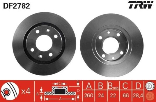 Bremseskive TRW DF2782
