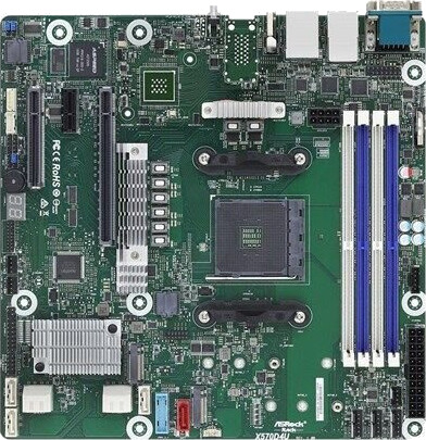 ASRock Rack X570D4U Micro ATX Hovedkort med Socket AM4 og Innbygd Grafikk