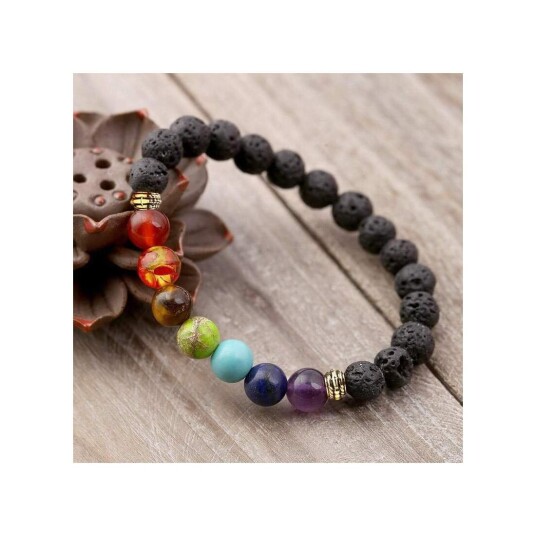 7 Chakra Lava Stone Diffuser Bracelet 7 Chakra Lava Stone Diffuser Bracelet