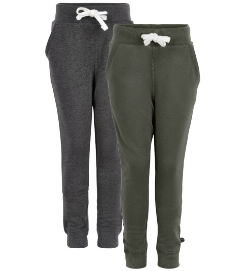 Minymo Joggebukser 2 pack Koksgrå/Army 1½ år 86 Joggebukse Grønn
